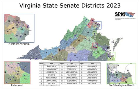 Virginia Political and State Legislative Wall Maps – State Political Maps