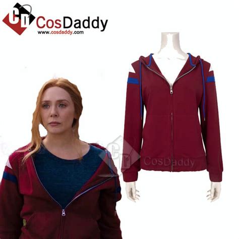 WandaVision Wanda Maximoff Hoodie Jacket Scarlet Witch Cosplay Costume