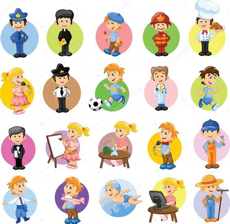 Cartoon characters of different professions — Stock Vector ...