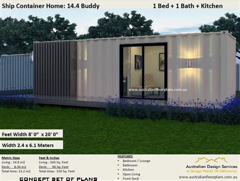 20 Foot Shipping Container Home Concept House Plans - Etsy