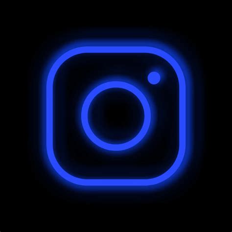 Download Instagram Neon Blue Logo Black Background | Wallpapers.com