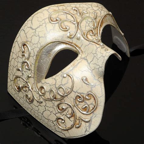 MasqueradeParty Mens Phantom of The Opera Masquerade Mask - Silver- Buy ...