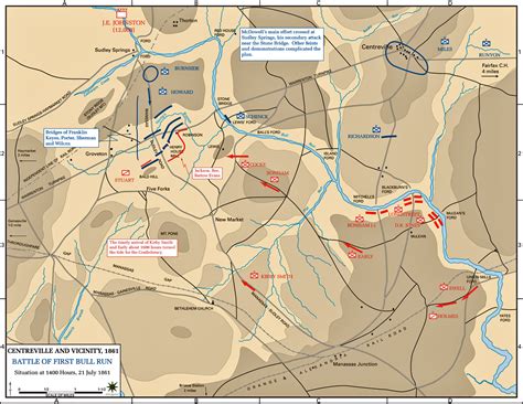 Map of the First Battle of Bull Run - July 21, 1861