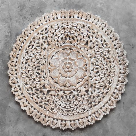 Mandala Wood Carving Wall Panel Decor, Mandala Wall Decor