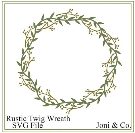 Rustic Twig Wreath SVG. Rustic Wedding SVG file Rustic | Etsy