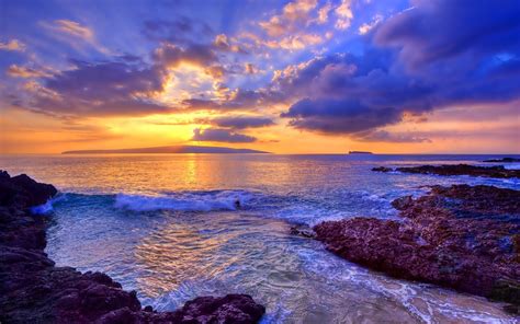 Download Horizon Sea Sunset Nature Ocean HD Wallpaper