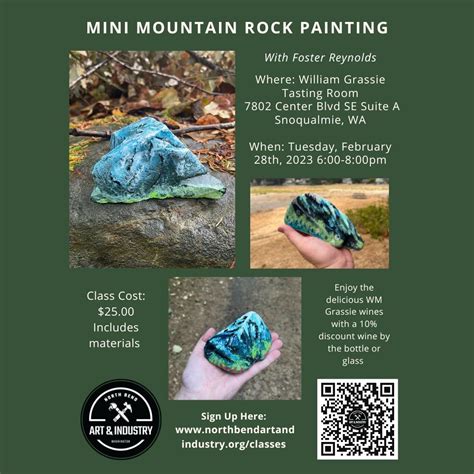 Mini Mountain Rock Painting — North Bend Art & Industry