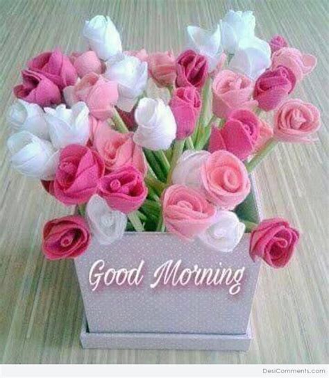 Good Morning With Fresh Flowers - Desi Comments