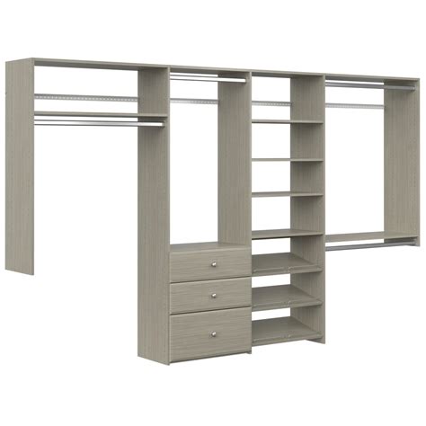 Easy Track 10-ft W x 7-ft H Weathered Grey Wood Closet Kit at Lowes.com