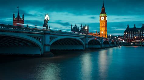 London, the River Thames, bridge, night pictures, landscapes, River ...