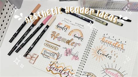 HEADER IDEAS | Aesthetic Header ( Title Ideas for note taking and ...