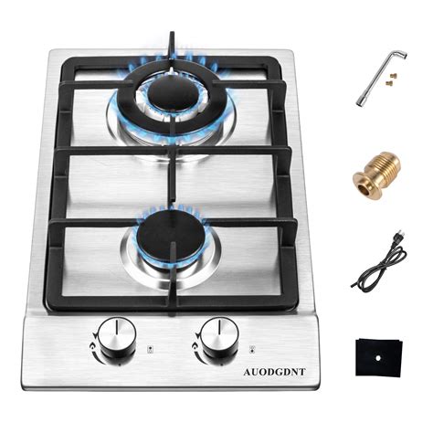 Gas Stove Gas Cooktop 2 Burners,12 Inches Portable Stainless Steel ...