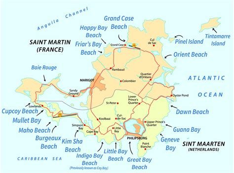 St. Maarten Beaches Map