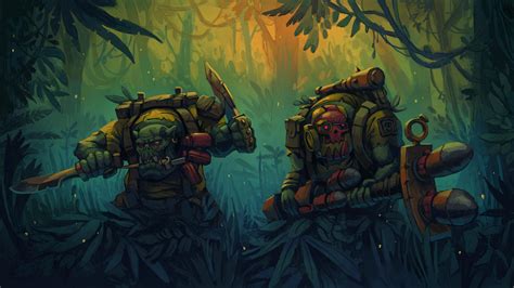 Some retro colored Ork Kommandos sneakin in the jungle! Commission I ...