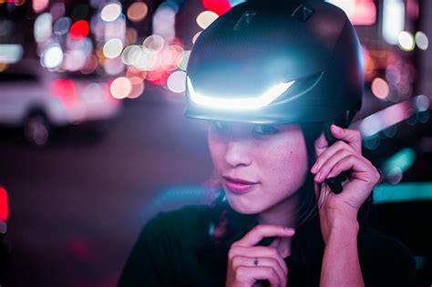 Bike Helmet with Head-Light and Turn Signals #WearableWednesday #Safety ...