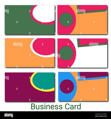 Blank Business card and visiting card design set colorful white ...