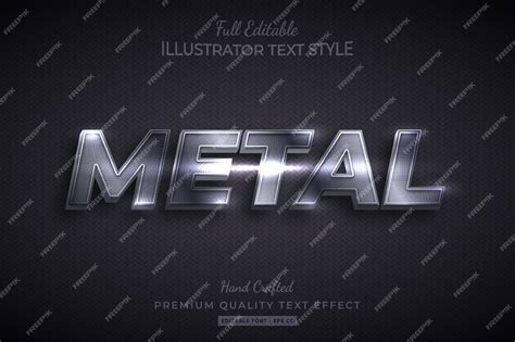 Premium Vector | Metal Texture Editable 3D Text Style Effect Premium