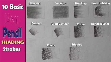 10 Basic PenPencil strokes, Beginners Introduction, Basic Pencil ...