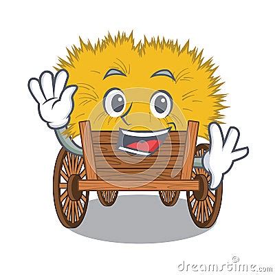 Waving Hayride Mascot In Beside The Barn Vector Illustration ...