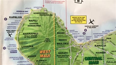 Tourist Map Of Maui Road To Hana