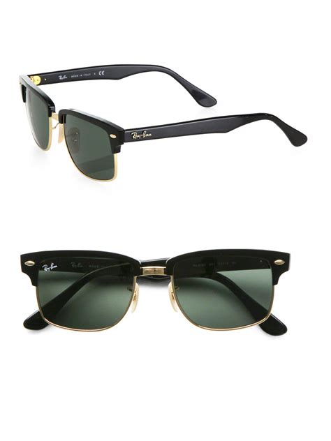 Ray-Ban Square Clubmaster Sunglasses in Black - Lyst