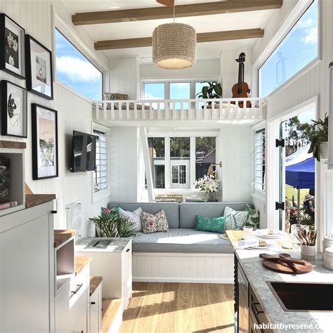 A Hamptons themed tiny home designed by lady tradies creates affordable ...