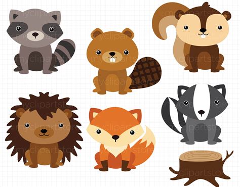 Clipart - Forest Animals by MyClipArtStore on @creativemarket Vector ...