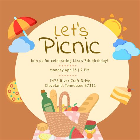 Picnic Invitation: Create Picnic Invitations Card With Message in 5 Minutes