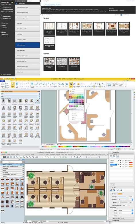 Interior Design. Office Layout Plan Design Element