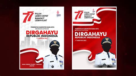 Poster Dirgahayu Kemerdekaan HUT RI ke 77 - Full Edit PSD - YouTube