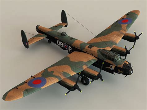 Avro Lancaster 3D Model .max .obj .3ds .c4d .lwo .lw .lws .ma .mb ...