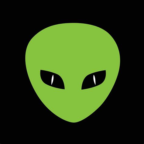 Green alien face emoji Extraterrestrial humanoid head icon vector ...