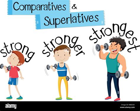 Comparatives and Superlatives strong illustration Stock Vector Image ...