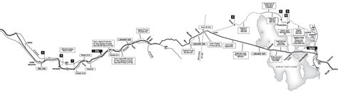 A map of the original route of the Transcontinental Railroad as it ...