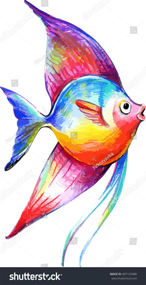 Color Beautiful Fish Vector Illustration Hand Stock Vector (Royalty ...