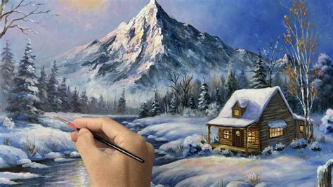 Acrylic Snowy Landscape Painting - pic-zit