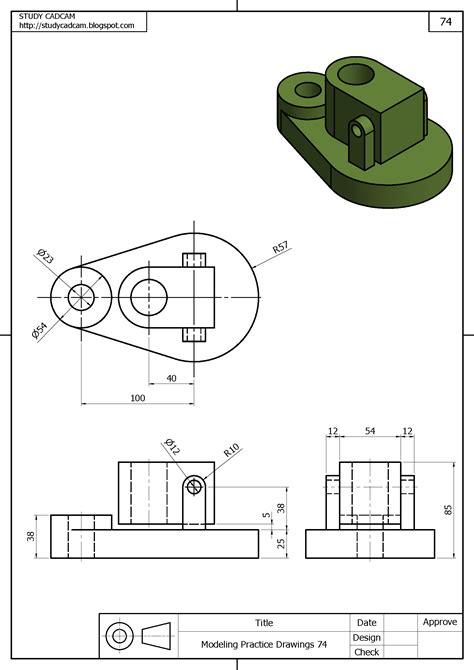 Pin on 3D Modeling Practice | Cad drawing, Autocad isometric drawing ...