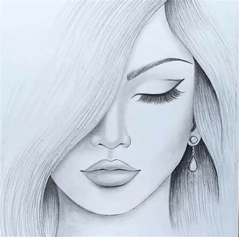 the most beautiful girl drawing | Girl drawing easy, Girl drawing ...