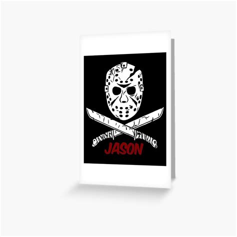 "Jason Voorhees Logo" Greeting Card for Sale by moonmarketstore | Redbubble