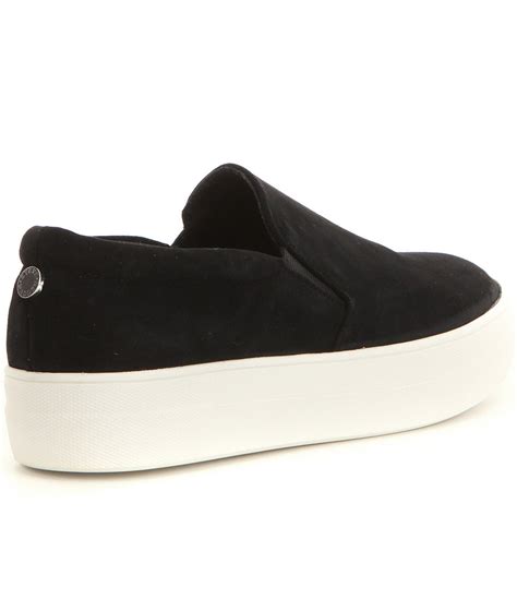 Lyst - Steve Madden Gills Suede Slip On Platform Sneakers in Black