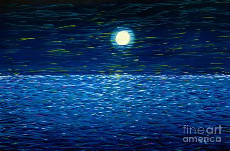 Moon Over Ocean Painting by Jo-Anne Elniski | Fine Art America