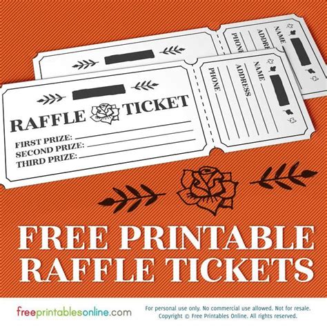 Printable Rosy Raffle Tickets: Free Raffle Template - Free Printables ...