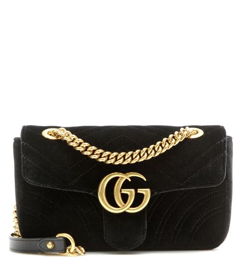 Gucci Marmont Black Velvet Bucket Bag | semashow.com