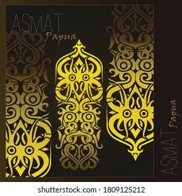 Motif Asmat Papua Indonesia Vector Tribal 库存矢量图（免版税）1809125212 ...