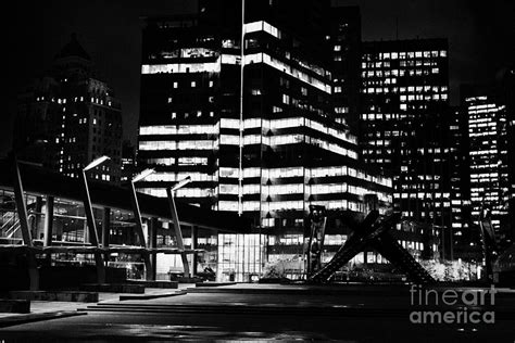 Vancouver waterfront at night BC Canada Photograph by Joe Fox - Fine ...