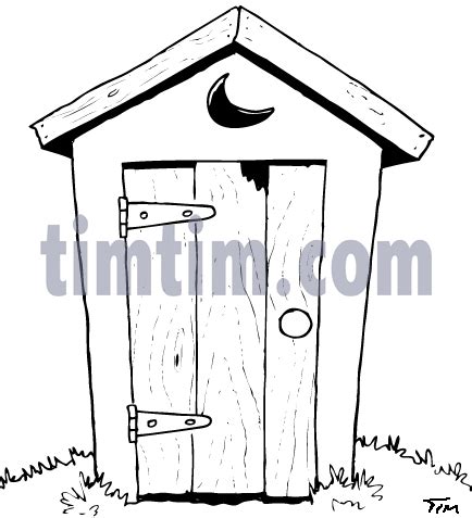 Outhouse Drawings Sketch Coloring Page | Outhouse, Cute outhouse ...