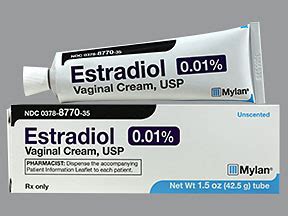 Estradiol 0.01% Cream - White Cream With Applicator Mylan 00378877035