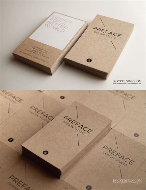 Kraft Business Cards. | Business card design creative, Business cards ...