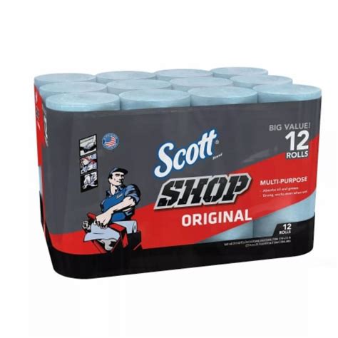 Scott Multi Purpose Shop Paper Towels 55 Sheets - 12 Rolls, 12 Rolls ...