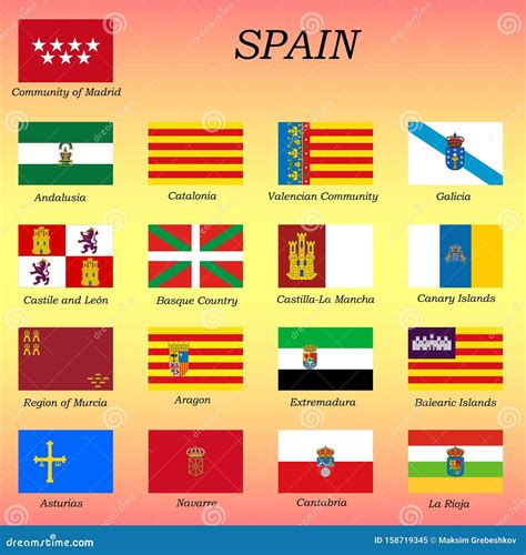 All Flags Of The Spain Regions Stock Illustration | CartoonDealer.com ...